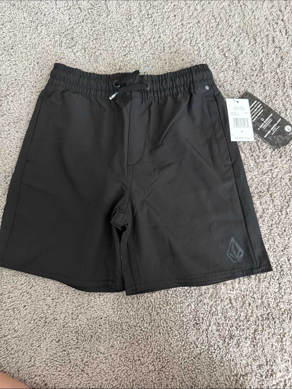 Volcom Black Elastic-Waist Swim Shorts
